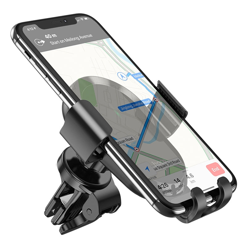 Hoco CA105 15W Three Axis Linkage Wireless Charger Air Vent Car Holder - Black