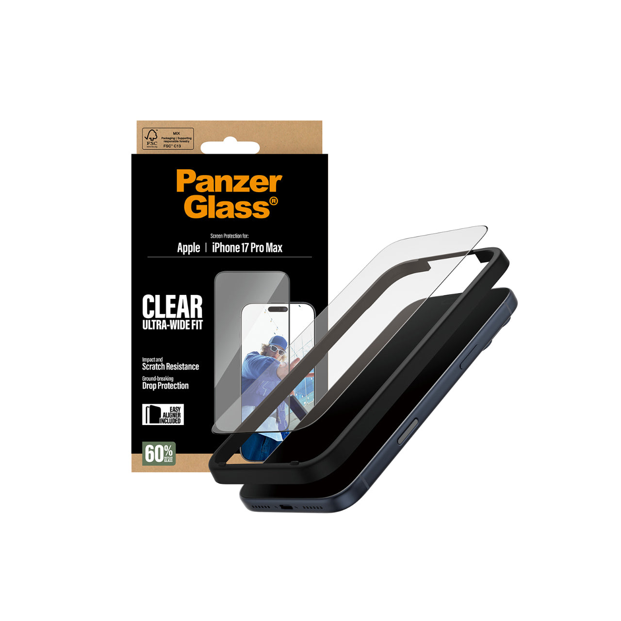 PanzerGlass UltraWide Fit Screen Protector for iPhone 17 Pro Max