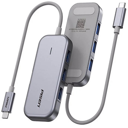 Pisen 6-in-1 Multi-Port USB-C Multi-functional Docking Station - Grey