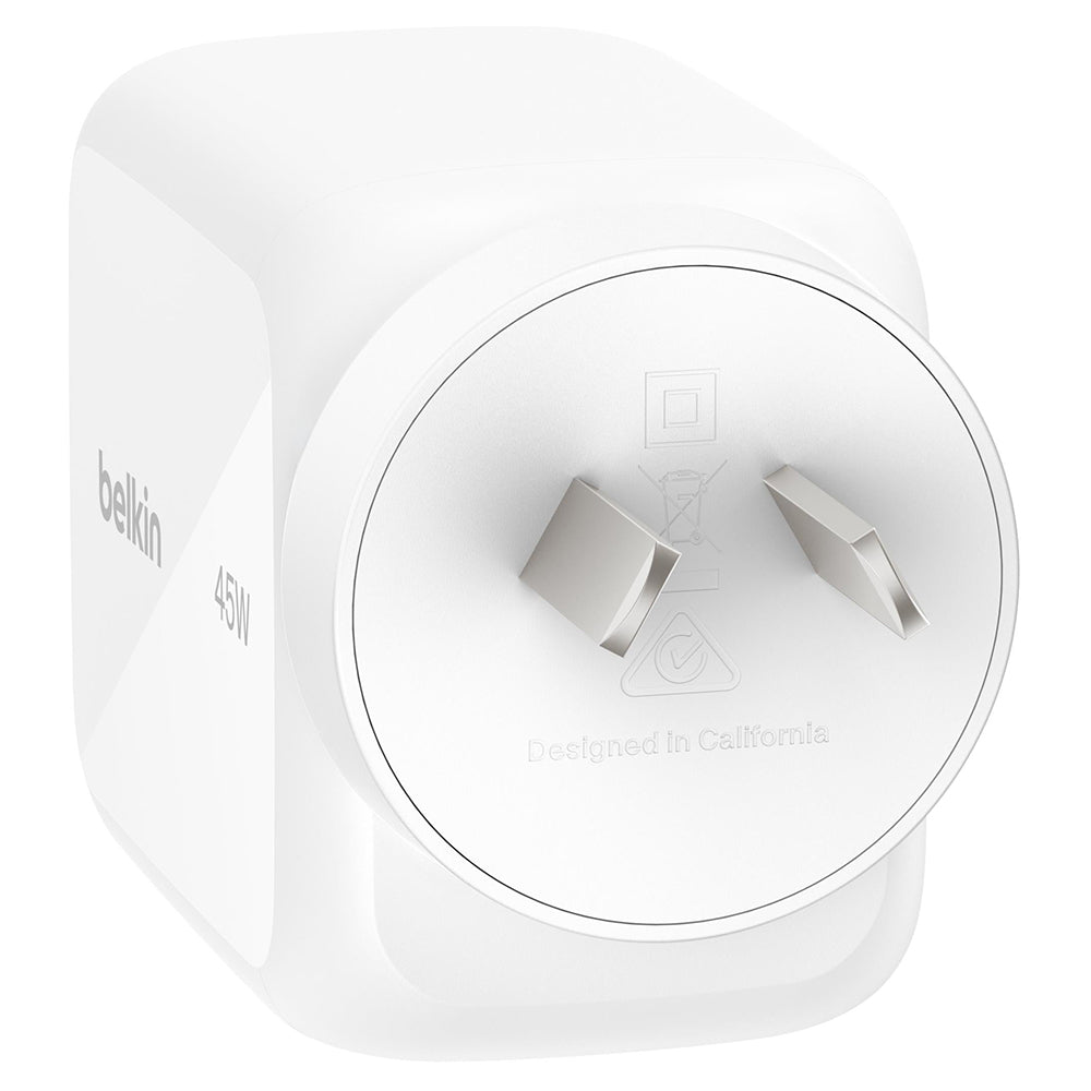 Belkin BoostCharge Pro Wall Charger 45W GaN with retractable cable - White