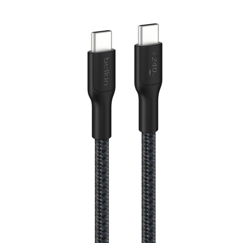 Belkin BoostCharge Pro 5A/240W Braided USB-C to USB-C Cable 3Meter LONG 480Mbps- Black
