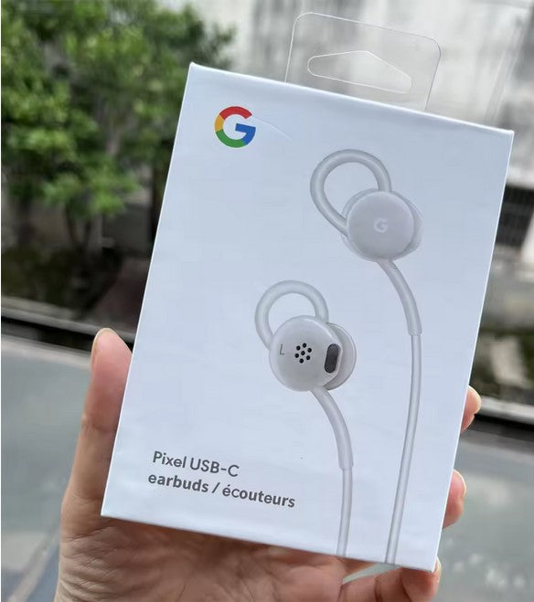 Google Pixel In-Ear Wired Digital Earbuds Headset for USB-C Phones - White