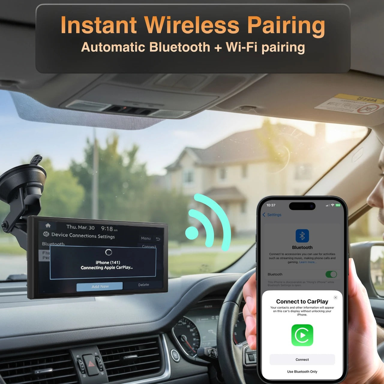 Navig8r 12-inch CarPlay Android Auto Dual Camera