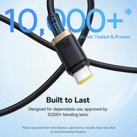 Thumbnail for Baseus Dura Fast Charging Data Cable USB-C to USB-C 240W 1M for 15 / 16 / 17 Series - Gold Black