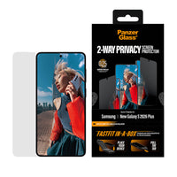 Thumbnail for PanzerGlass Privacy with Fasfit in a box for Galaxy S26+ - Clear