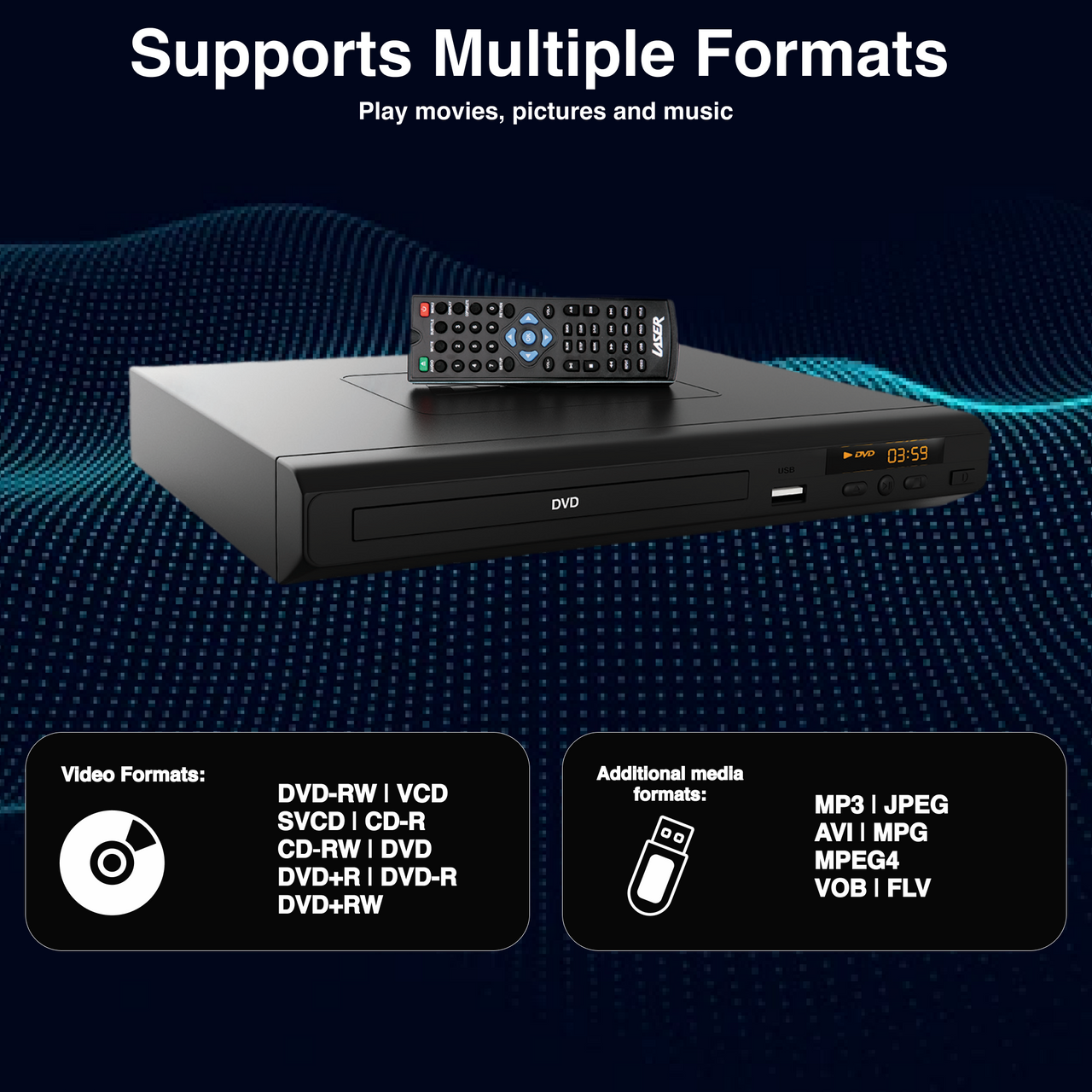 Laser Multi-Region DVD Player with HDMI & USB
