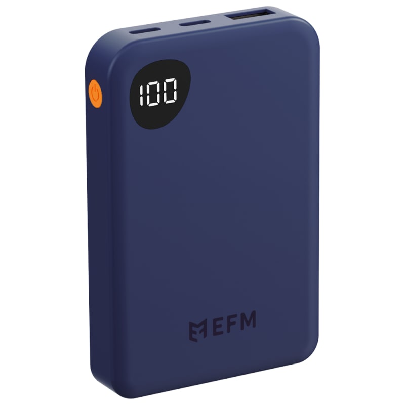 EFM 5,000mAh Essential Power Bank with Digital Display - Blue