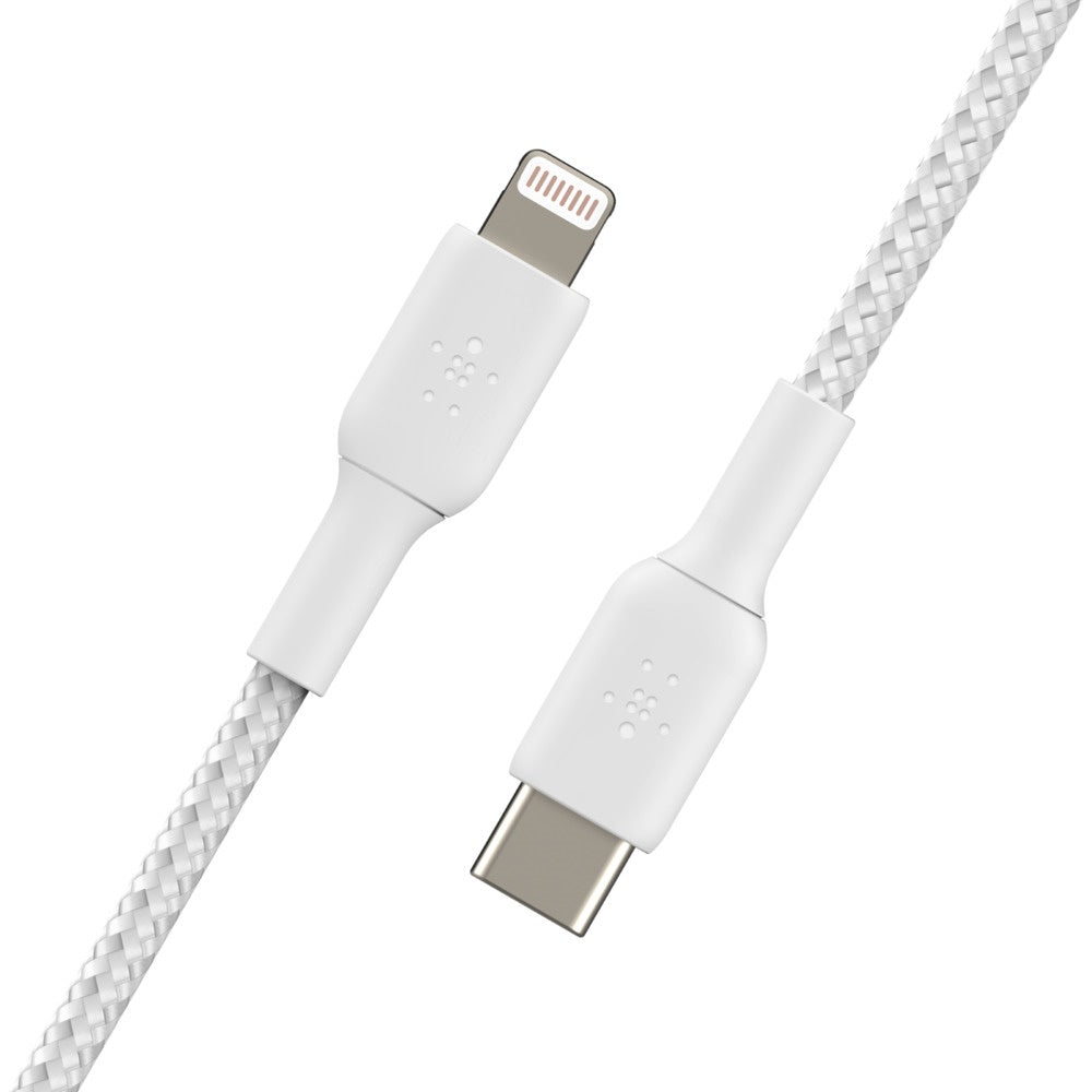 Belkin BoostCharge Braided Lightning to USB-C Cable (1m/3.3ft) - White