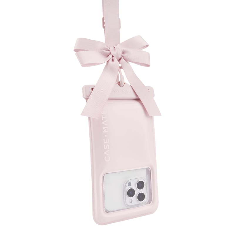 Case-Mate Waterproof Floating Bow Pouch- Large in Ballet Pink