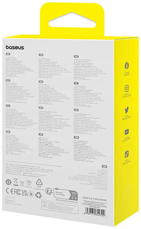 Baseus Magnetic  & Cable Fast Charge Power Bank Type-C Edition 10000mAh 30W - Peppermint Blue