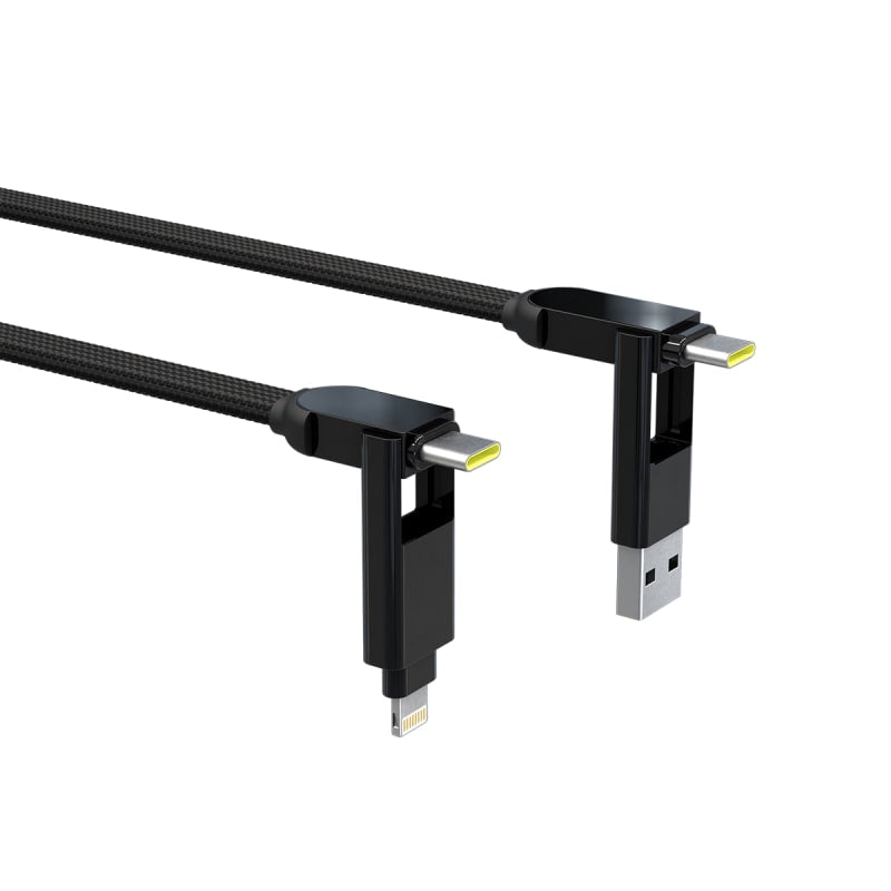 Rolling Square inCharge XL 100W 6 in 1 Travel Charging Cable 2M- Urban Black