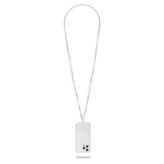 Case-Mate Phone Crossbody Gold Chain and Cream Leather