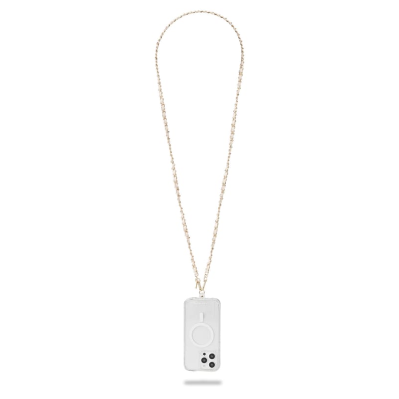 Case-Mate Phone Crossbody Gold Chain and Cream Leather
