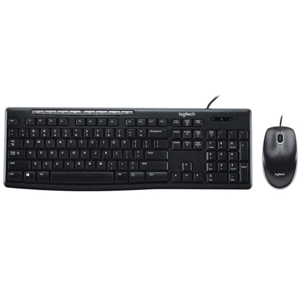 Logitech Wired Keyboard & Mouse Combo, Desktop MK200 - Black