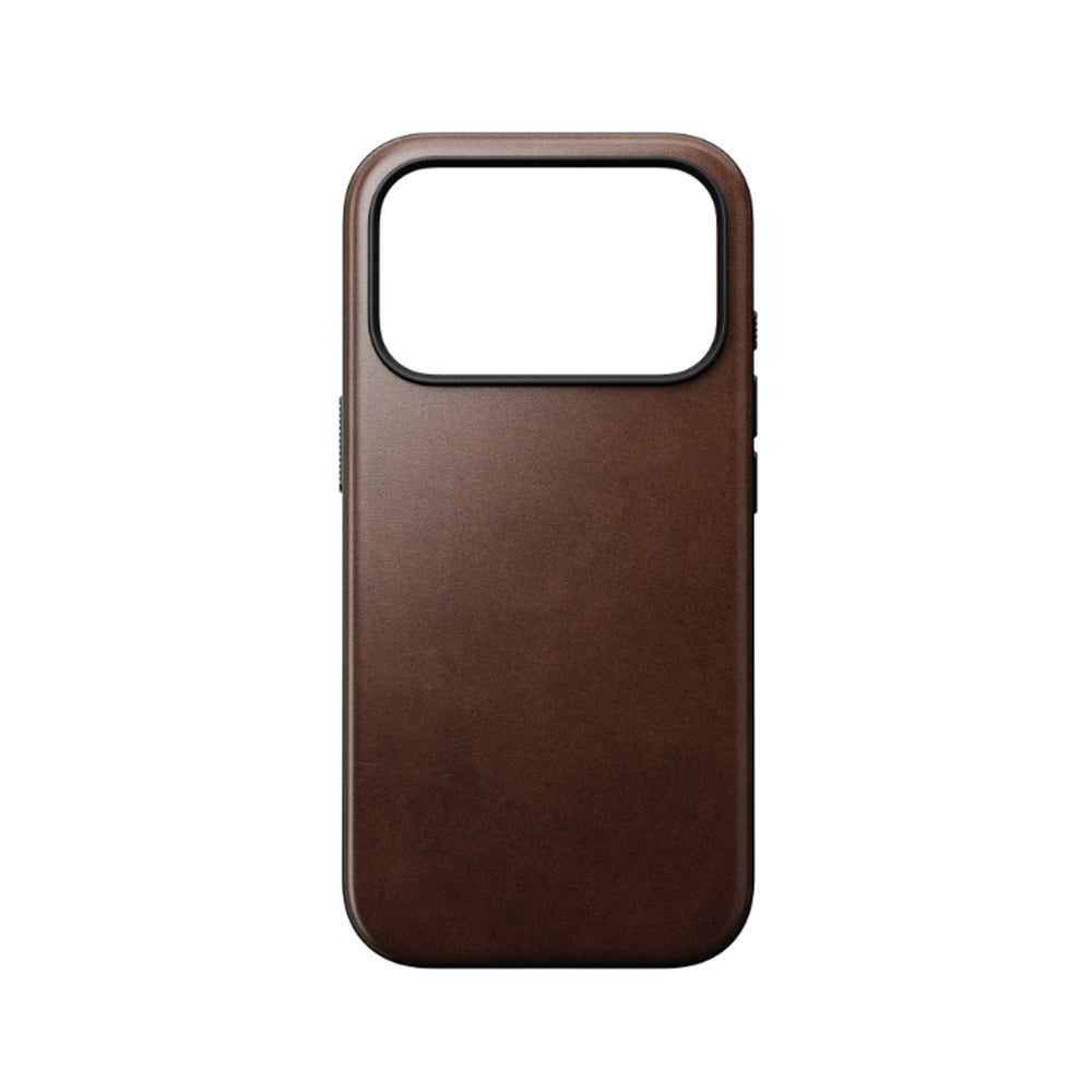 NOMAD Leather Case for iPhone 18 Pro - Rustic Brown Horween