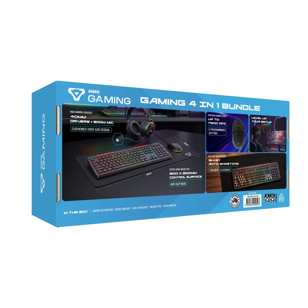 Laser 4-in-1 RGB Gaming Keyboard and Mouse Bundle