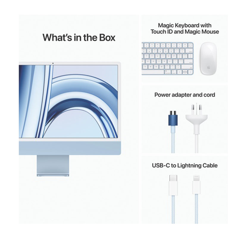 Apple iMac 24" Retina 4.5K Display with M3 chip 8-core GPU 256GB - Blue