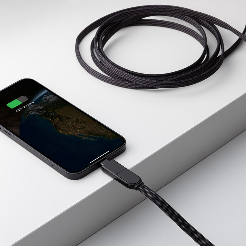 Rolling Square inCharge XL 100W 6 in 1 Travel Charging Cable - 3M- Urban Black