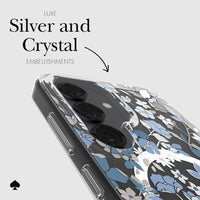 Thumbnail for Kate Spade Case with Magnets for Samsung Galaxy S25 - Flowerbed Blue Gems