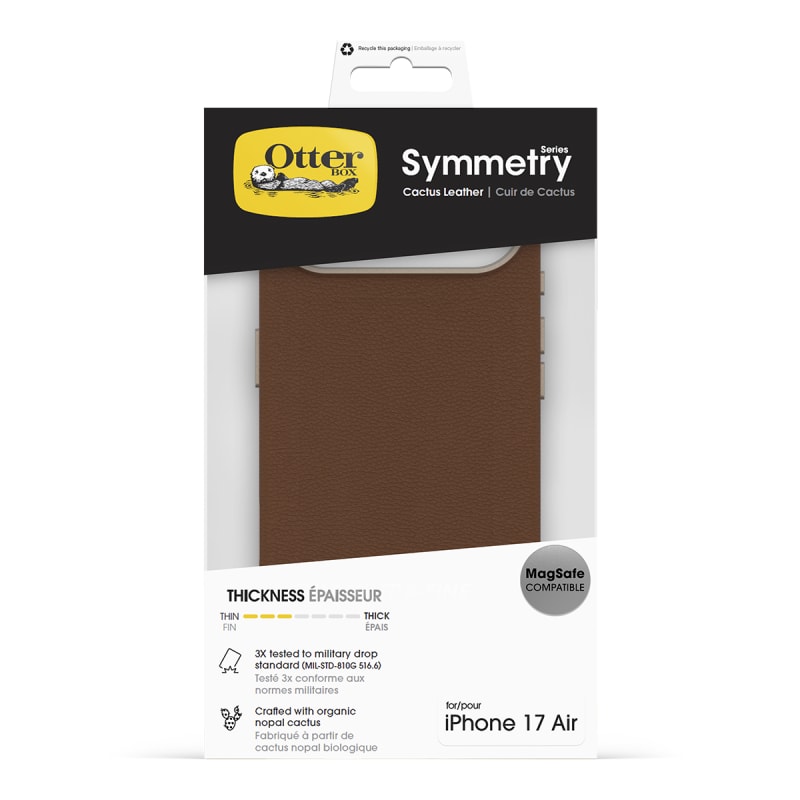 OtterBox Symmetry MagSafe Cactus Leather Case with Camera Control for iPhone Air - Desert Saddle Brown
