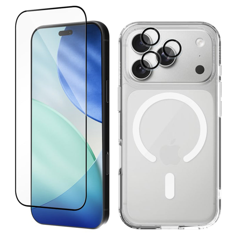 EFM 3-in-1 Case, Screen and Camera Lens Protection Bundle for iPhone 18 Pro Max - Clear