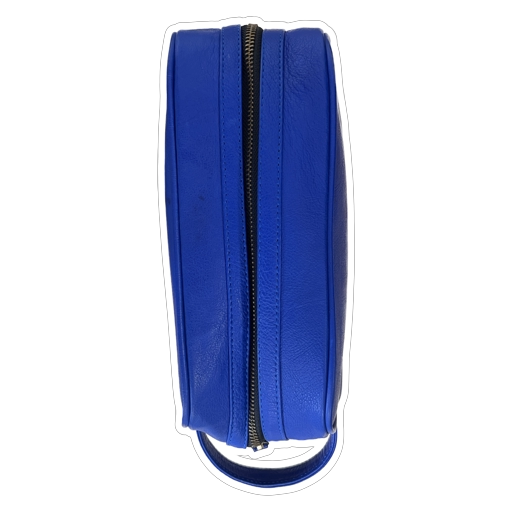 Leather United Unisex Dopp Toiletry Kit Bag - Blue (Genuine Leather)