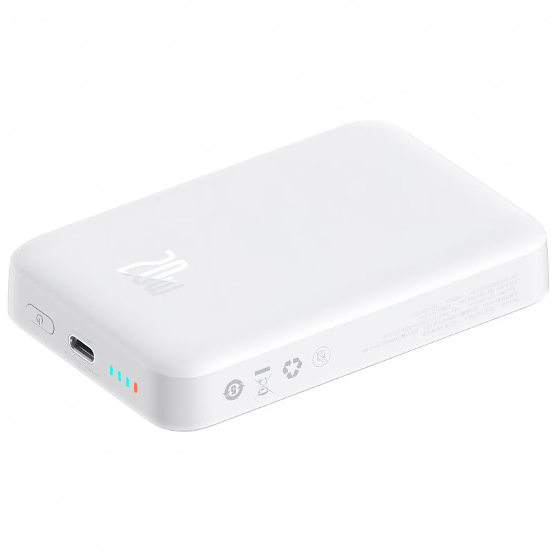 Baseus Magnetic Mini Wireless Fast Charge Power Bank 10000mAh 20W - White