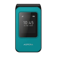 Thumbnail for OPEN BOX: Aspera F46+ (F46 Plus) Seniors 4G BIG button FLIP mobile phone with CRADLE- Black / Green