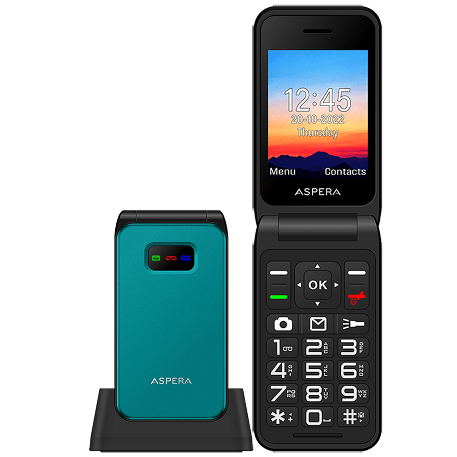 Aspera F46 48MB, 2.8" 4G Flip Phone - Green