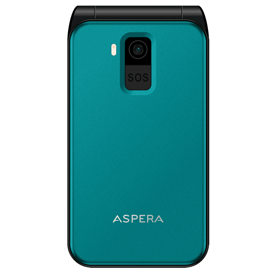 Aspera F46 Seniors 4G BIG button FLIP mobile phone with CRADLE- Black / Green