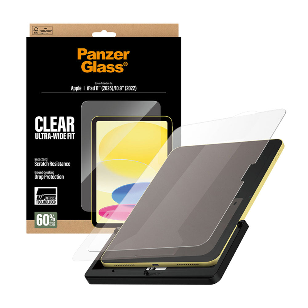 PanzerGlass Ultra-Wide Fit Screen Protector for iPad 11" Gen 6/iPad 10.9" with Fastfit tool