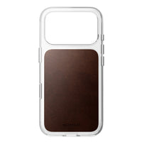 NOMAD Clear Leather case for iPhone 18 Pro - Rustic Brown Horween