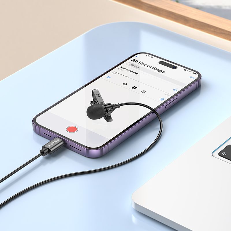 BOROFONE BFK11 Elegant lavalier microphone for iPhone iPad - Black