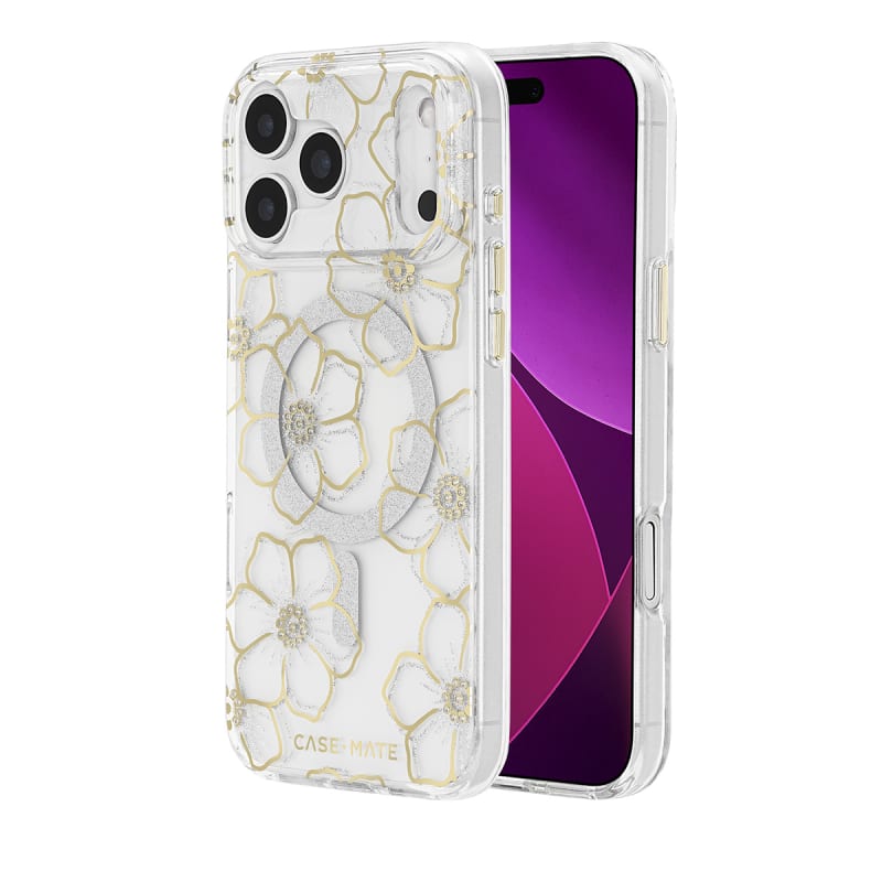 Case-Mate Floral Gems MagSafe Case for iPhone 17 Pro Max - Gold