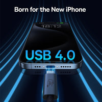Thumbnail for Baseus Flash Series 2 USB4 Data Cable Type-C to Type-C 240W for iPhone 15 / 16 / 17 Series - Black