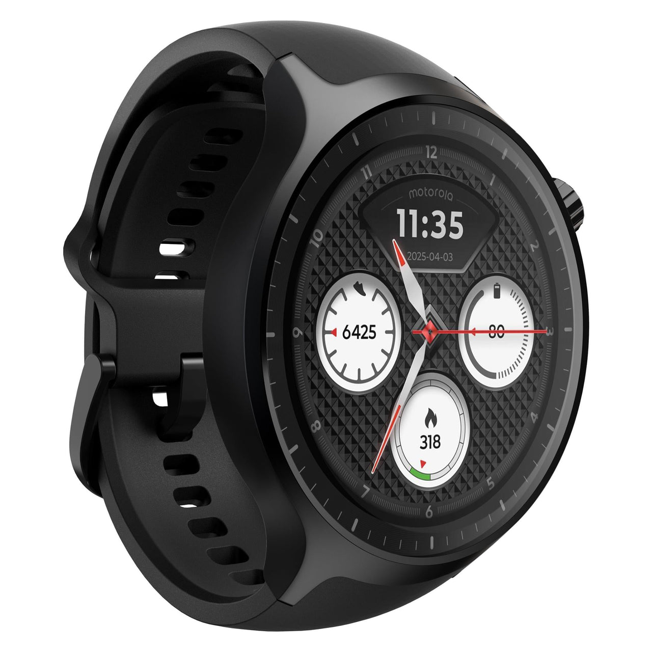 Moto Silicone Smart Watch - Black