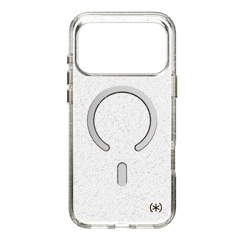 Speck Presidio Lux-Glitter MagSafe Case with Camera Control for iPhone 18 Pro Max - Clear/Gold Glitter
