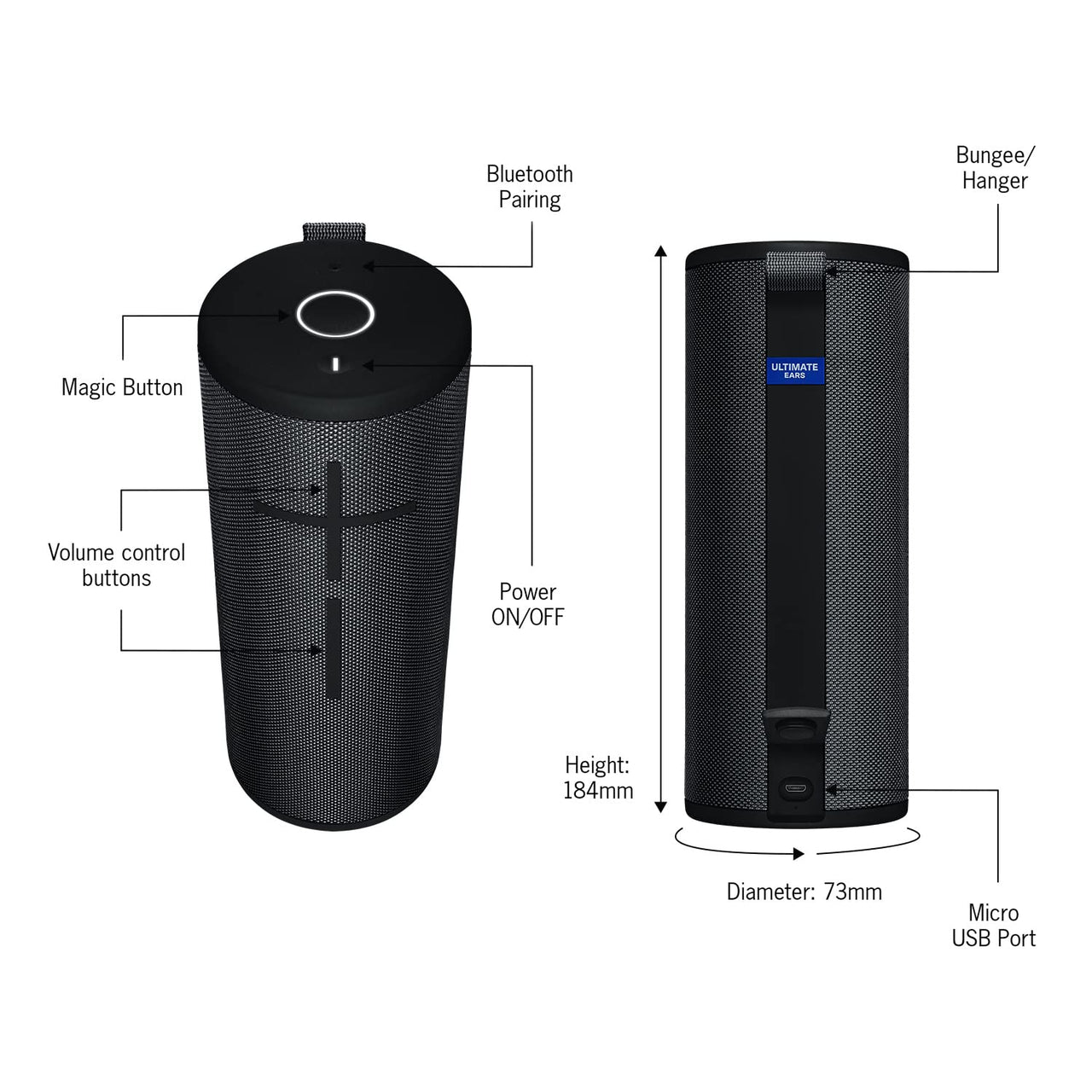 Ultimate Ears Boom 3 Bluetooth Speaker - Night Black