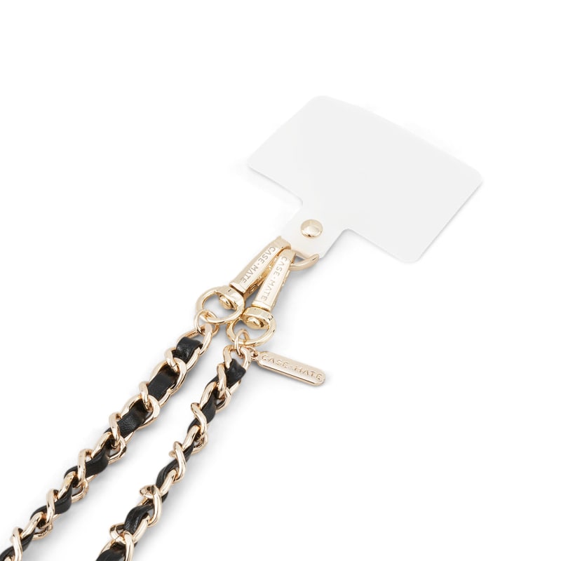 Case-Mate Phone Crossbody Gold Chain and Black Leather