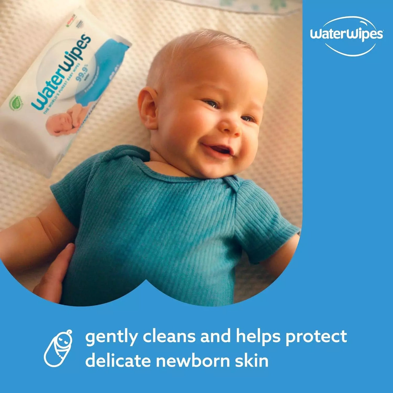 WaterWipes 720 Pack, Biodegradable Baby Wipes, 99.9% Water Based Wet Wipes, Unscented & Hypoallergenic, For Sensitive Skin & Newborns (12 packs x 60 wipes)