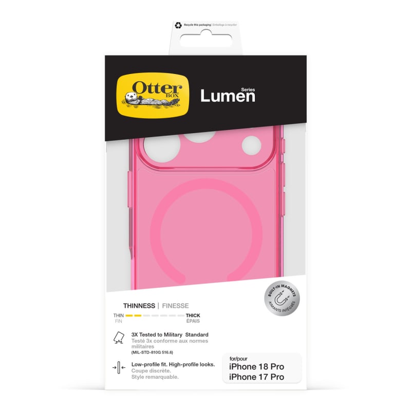 OtterBox Lumen MagSafe Case with Camera Control for iPhone 18 Pro, 17 Pro - Pink