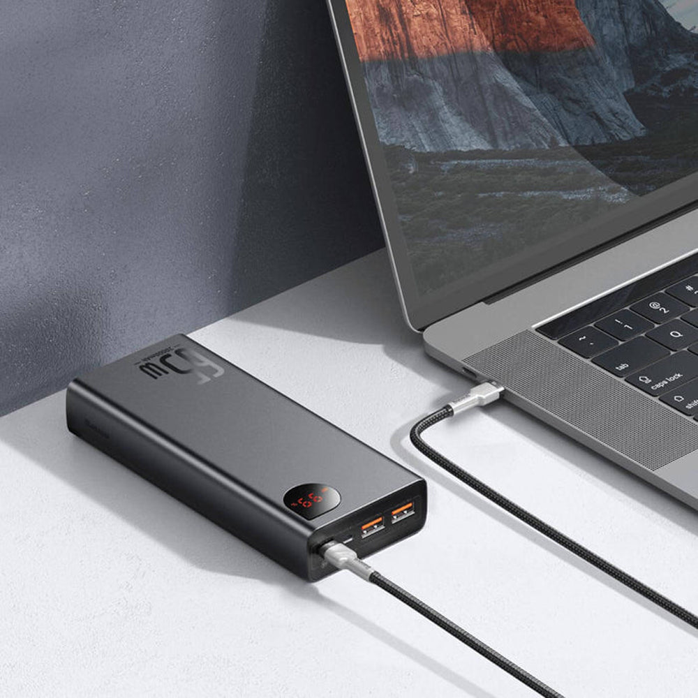 Baseus Adaman Power Bank 65W 20000mAh FAST charge PD For Laptop / Phone - Black