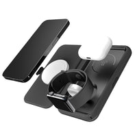 Thumbnail for Cygnett MagTravel 15W 3-in-1 Wireless Charger MagSafe & Qi2 Compatible, 1M USB-C Cable - Black