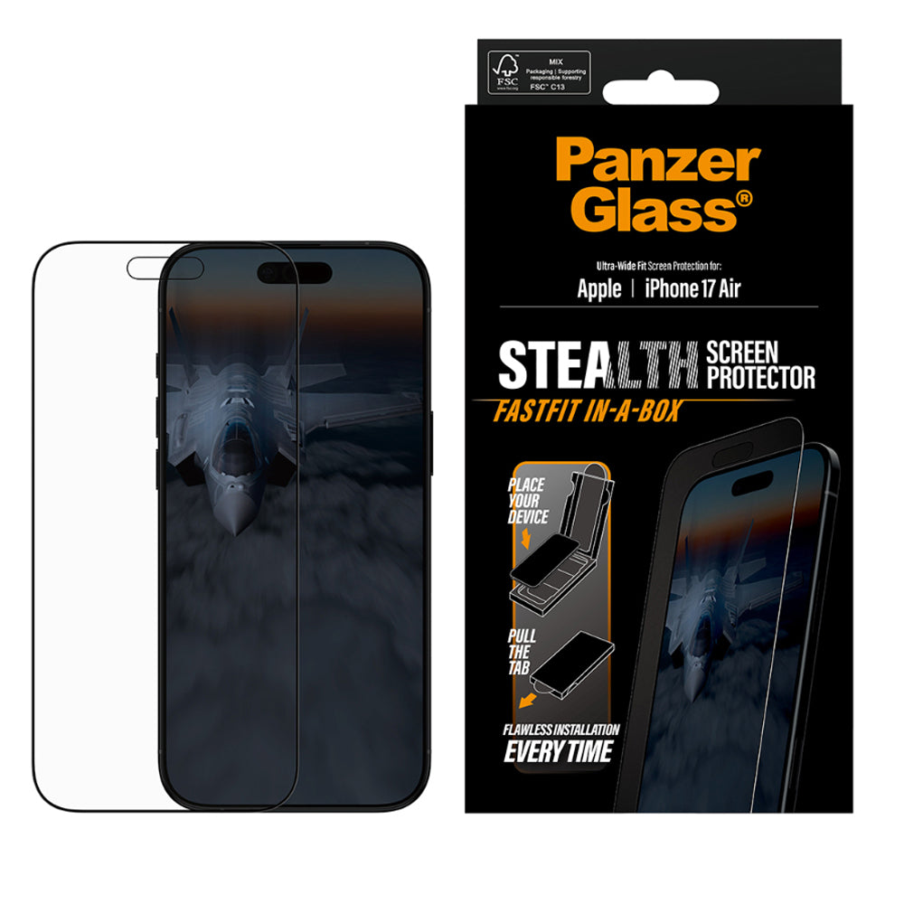 PanzerGlass Ultra-Wide Fit Stealth Screen Protector with Fastfit in-a-box for iPhone Air