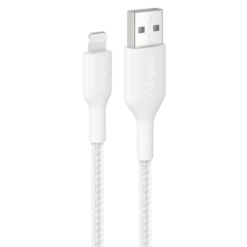 Belkin BoostCharge Braided USB-A Cable with Lightning Connector 1m - White