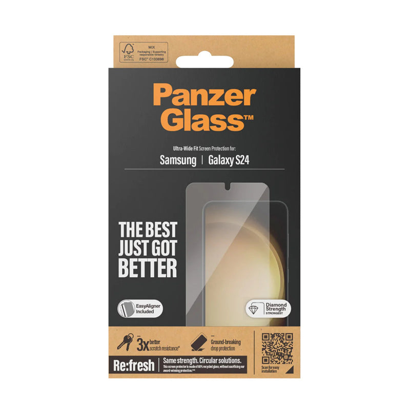 Panzer Glass Ultra Wide Screen Protector for Samsung Galaxy S24 - Clear
