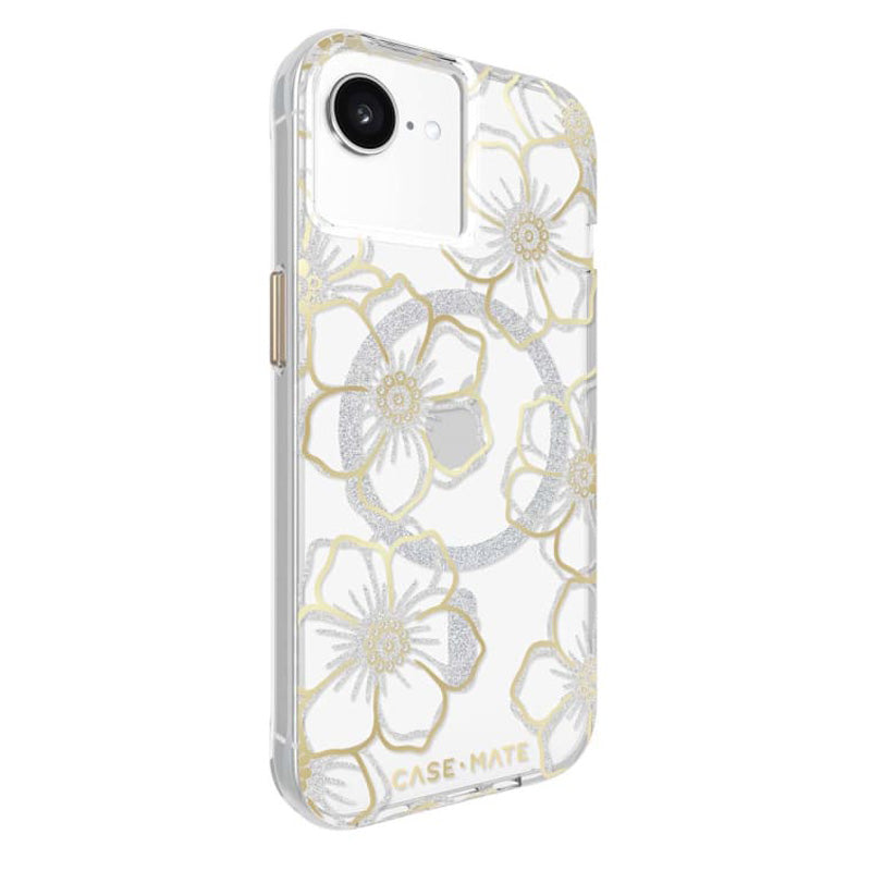 Case-Mate Floral Gems MagSafe Case for iPhone 17e/16e/15/14/13 - Gold
