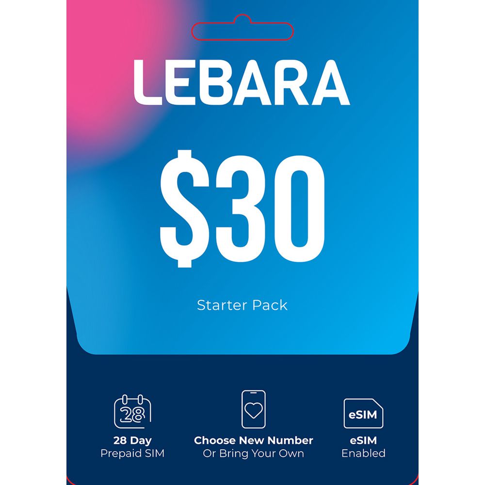 Lebara $30 Starter Pack PrePaid SIM Card