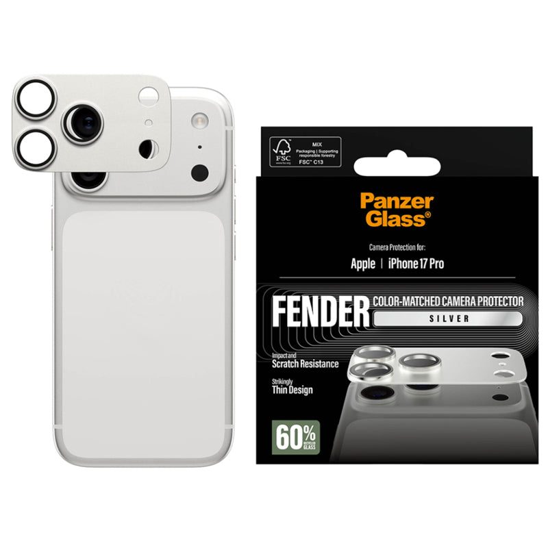 PanzerGlass Fender Camera Lens Protector for iPhone 17 Pro - Silver