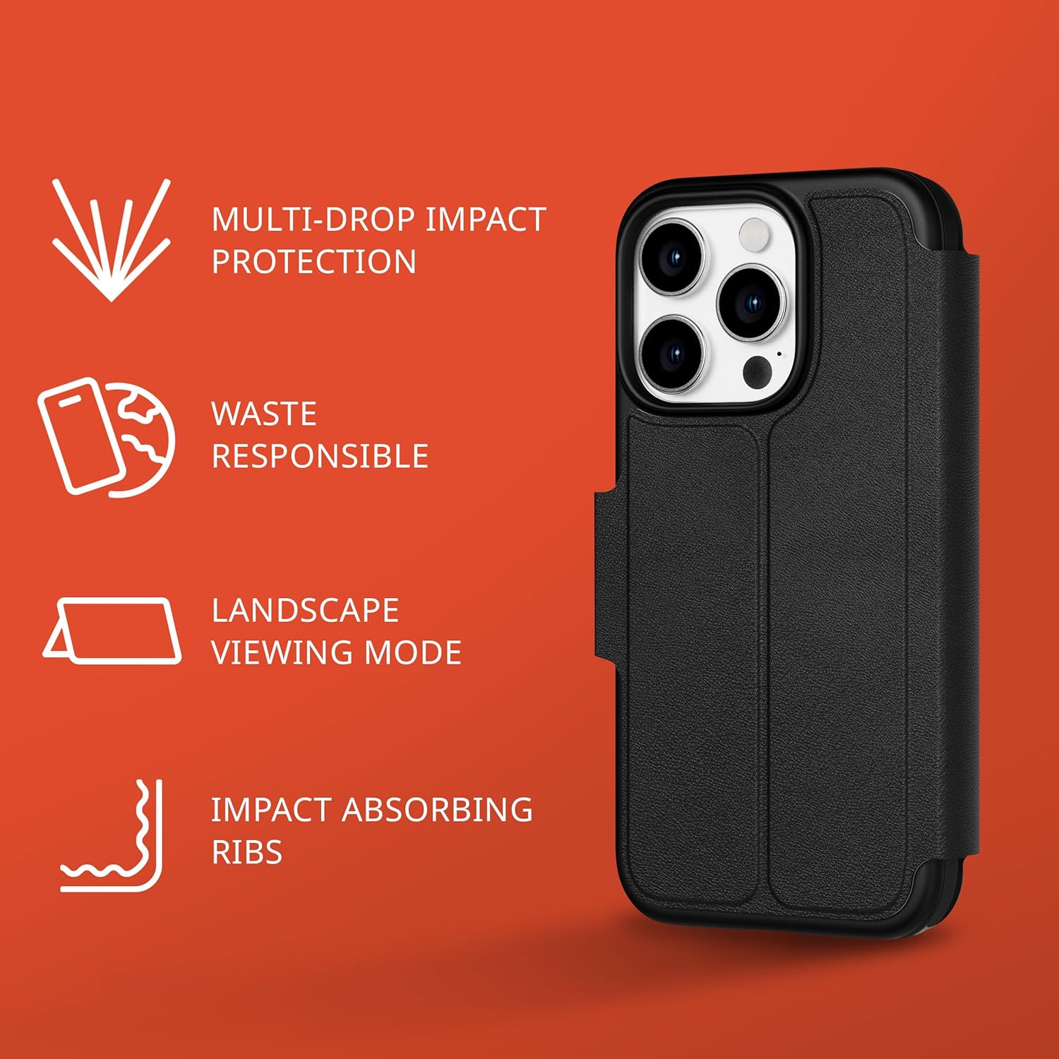 Tech21 EvoLite Wallet Case for iPhone 15 Pro - Black